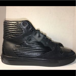 Balenciaga Black Suede-Accented Leather Sneakers